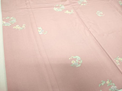 平和屋着物●上質な小紋　草花丸文　ロング丈　正絹　逸品　DABJ8640ps