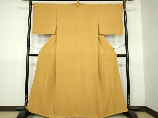 平和屋着物●ファッションデザイナー 花井幸子監修　色無地　櫨染色　正絹　逸品　DABJ8642ps