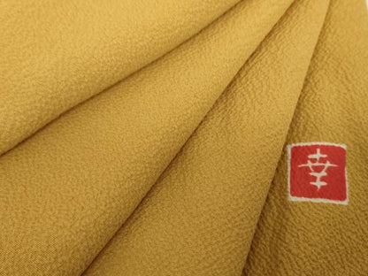 平和屋着物●ファッションデザイナー 花井幸子監修　色無地　櫨染色　正絹　逸品　DABJ8642ps