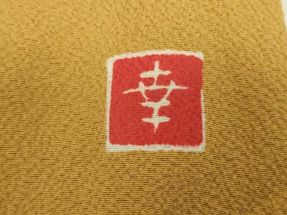 平和屋着物●ファッションデザイナー 花井幸子監修　色無地　櫨染色　正絹　逸品　DABJ8642ps