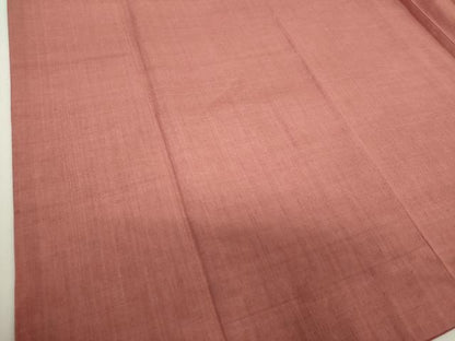 平和屋着物●本場結城紬　色無地　甚三紅色　正絹　逸品　DABJ8648ps