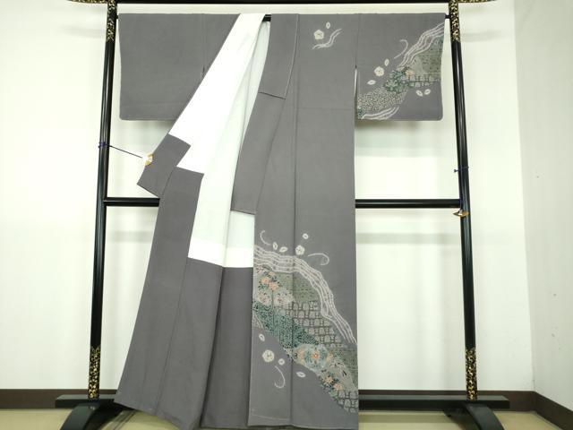 平和屋着物●訪問着　絞り　花鳥文　正絹　逸品　未使用　DABJ8652ps