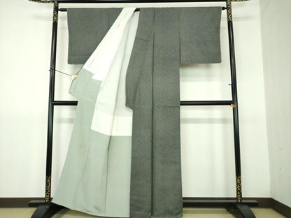 平和屋着物●江戸小紋　鮫小紋柄　黒地　正絹　逸品　DABJ8661ps