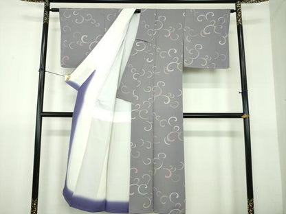 平和屋着物▼上質な小紋　地紋　唐草文　正絹　逸品　DABJ8671ps