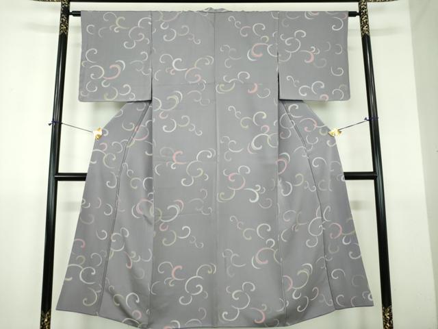平和屋着物▼上質な小紋　地紋　唐草文　正絹　逸品　DABJ8671ps