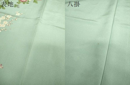 平和屋着物●本加賀友禅作家　鶴見保次　訪問着　草花文　正絹　逸品　DABJ8672ps
