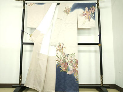 平和屋着物●訪問着　作家物　鳳凰花文　暈し染め　金彩　正絹　逸品　DABJ8677ps