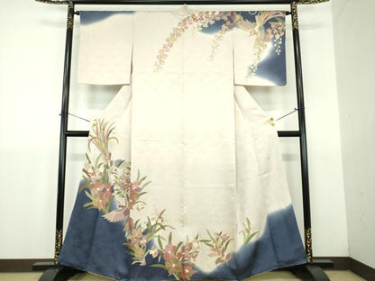 平和屋着物●訪問着　作家物　鳳凰花文　暈し染め　金彩　正絹　逸品　DABJ8677ps