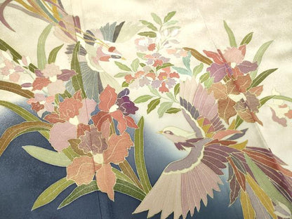 平和屋着物●訪問着　作家物　鳳凰花文　暈し染め　金彩　正絹　逸品　DABJ8677ps