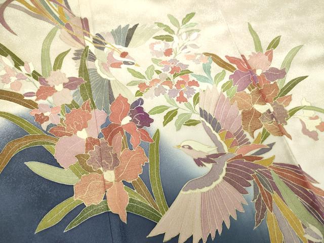 平和屋着物●訪問着　作家物　鳳凰花文　暈し染め　金彩　正絹　逸品　DABJ8677ps