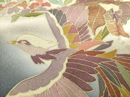 平和屋着物●訪問着　作家物　鳳凰花文　暈し染め　金彩　正絹　逸品　DABJ8677ps