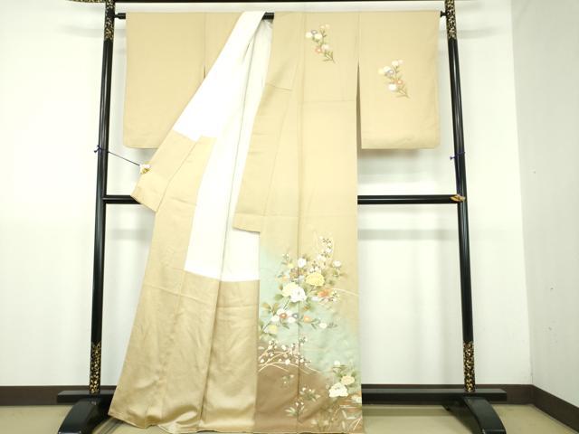 平和屋着物●訪問着　地紙花文　暈し染め　金彩　正絹　逸品　DABJ8681ps