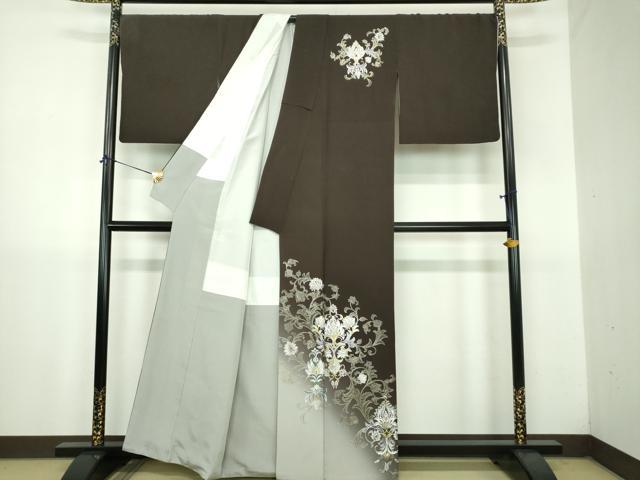 平和屋着物●金彩友禅　卓越技能者・名工・和田光正　訪問着　更紗花文　暈し染め　金銀彩　正絹　逸品　DABJ8682ps