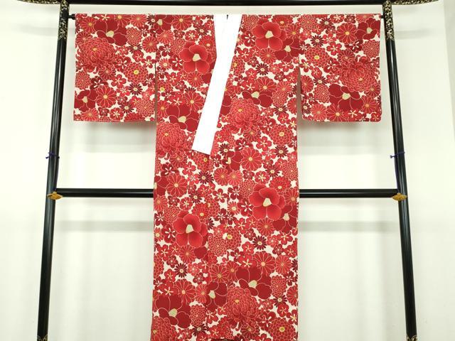平和屋着物●長襦袢　無双仕立て　花尽くし　洗える着物　DABJ8683ps