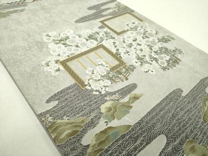 平和屋本店▼松尾光琳　六通柄袋帯　本金琳派菊花簾図　引箔　正絹　逸品　DABJ8732ps