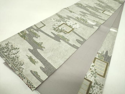 平和屋本店▼松尾光琳　六通柄袋帯　本金琳派菊花簾図　引箔　正絹　逸品　DABJ8732ps