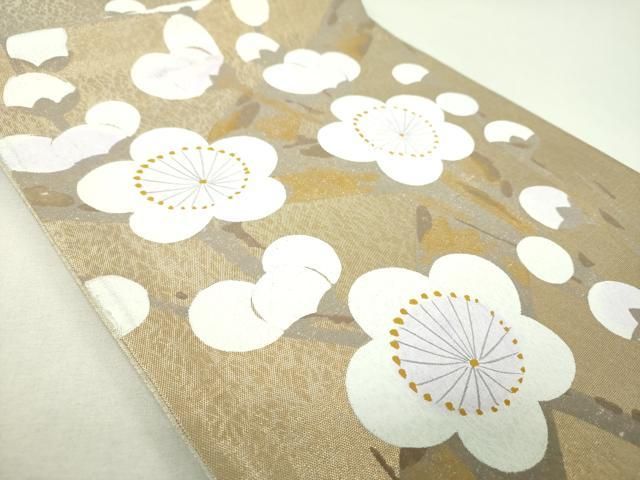平和屋着物▼太鼓柄袋帯　手描き　槍梅　金糸　正絹　逸品　DABJ8738ps