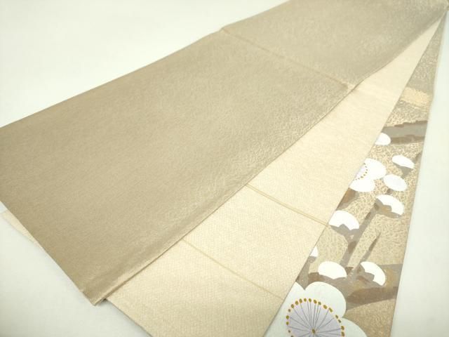 平和屋着物▼太鼓柄袋帯　手描き　槍梅　金糸　正絹　逸品　DABJ8738ps