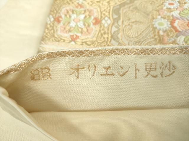 平和屋着物▼西陣　服部織物謹製　六通柄袋帯　唐織　オリエント更紗　金銀糸　正絹　逸品　DABJ8743ps