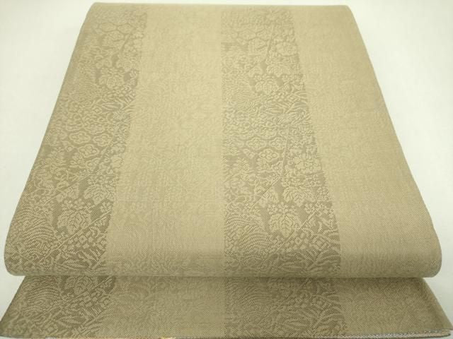 平和屋着物▼両面　六通柄袋帯　霞箔散らし　金銀糸　正絹　逸品　DABJ8849ps