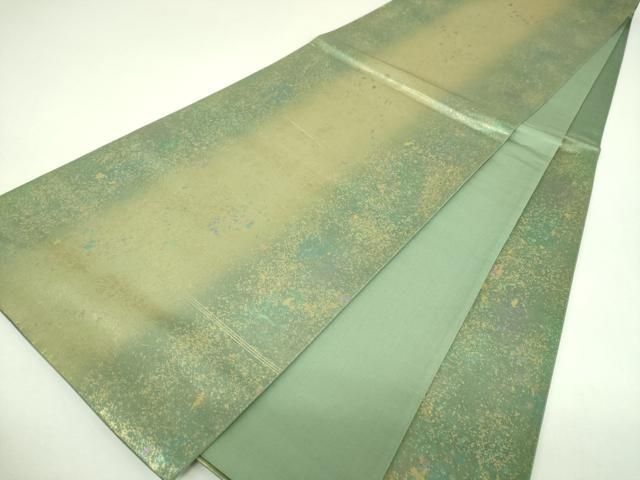 平和屋着物▼六通柄袋帯　霞文　金彩　引箔　正絹　逸品　DABJ8850ps