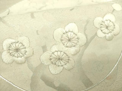 平和屋着物▼六通柄袋帯　駒刺繍　花丸文　金銀糸　正絹　逸品　DABJ8873ps