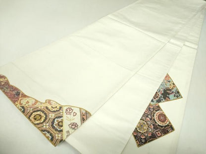 平和屋着物▼太鼓柄袋帯　粋袋帯　更紗花鳥文　金彩　金通し地　正絹　逸品　DABJ8876ps