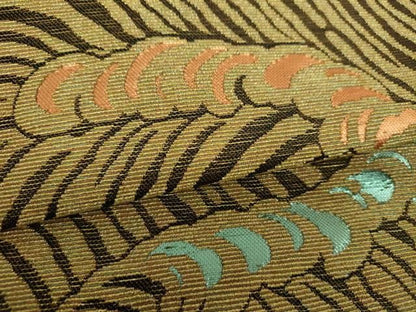 平和屋着物▼極上　ファッションデザイナー　花井幸子　六通柄袋帯　金華山織　立波文　金糸　正絹　逸品　DABJ8964ps