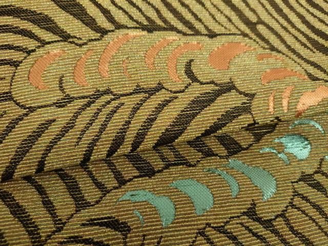 平和屋着物▼極上　ファッションデザイナー　花井幸子　六通柄袋帯　金華山織　立波文　金糸　正絹　逸品　DABJ8964ps