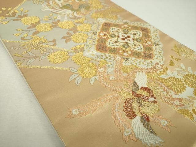 平和屋着物▼六通柄袋帯　麗鳳錦　金銀糸　正絹　逸品　DABJ8968ps