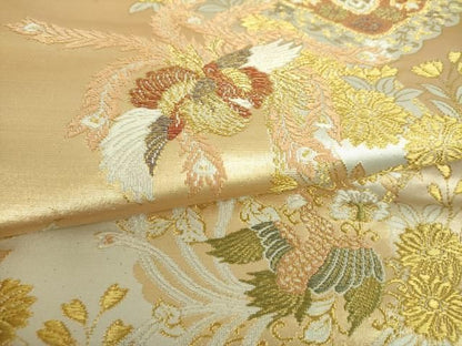 平和屋着物▼六通柄袋帯　麗鳳錦　金銀糸　正絹　逸品　DABJ8968ps