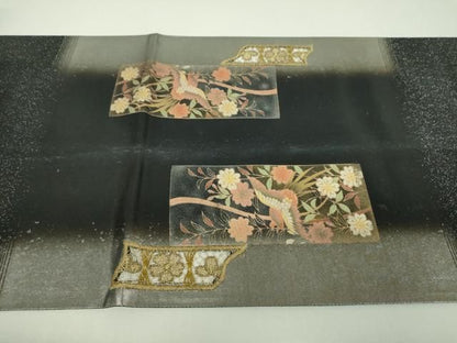 平和屋着物▼太鼓柄袋帯　刺繍　鳳凰花文　金銀彩　引箔　正絹　逸品　DABJ8980ps