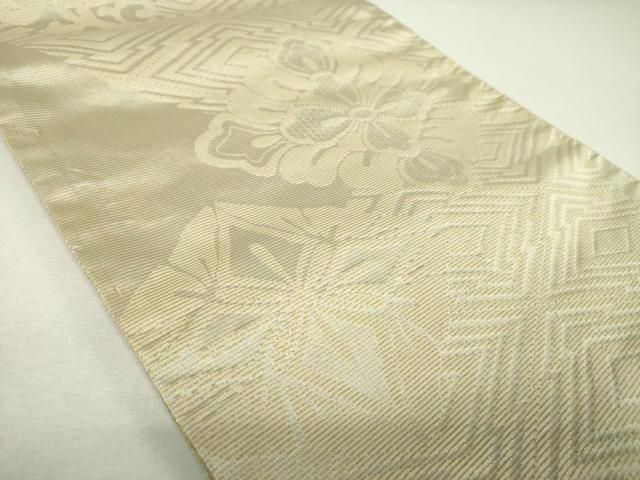 平和屋着物▼両面　六通柄袋帯　作家物　招楽　金糸　色紙・共箱付き　正絹　逸品　未使用　DABJ9000ps