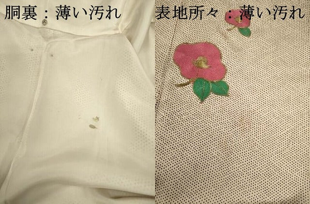 平和屋着物■訪問着　駒刺繍　総刺繍　椿　金糸　正絹　逸品　DABJ9001ya