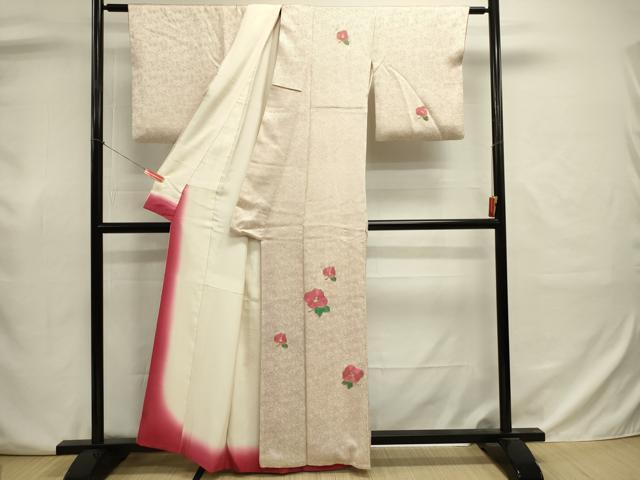 平和屋着物■訪問着　駒刺繍　総刺繍　椿　金糸　正絹　逸品　DABJ9001ya