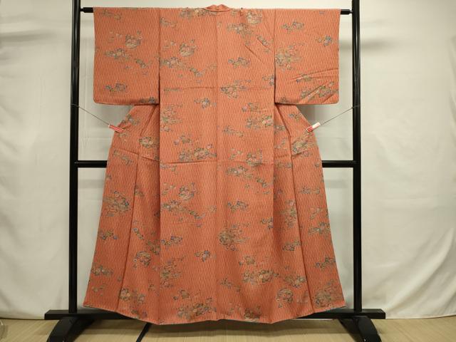 平和屋着物■上質な小紋　風景花鳥文　正絹　逸品　DABJ9002ya