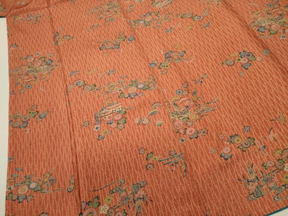 平和屋着物■上質な小紋　風景花鳥文　正絹　逸品　DABJ9002ya