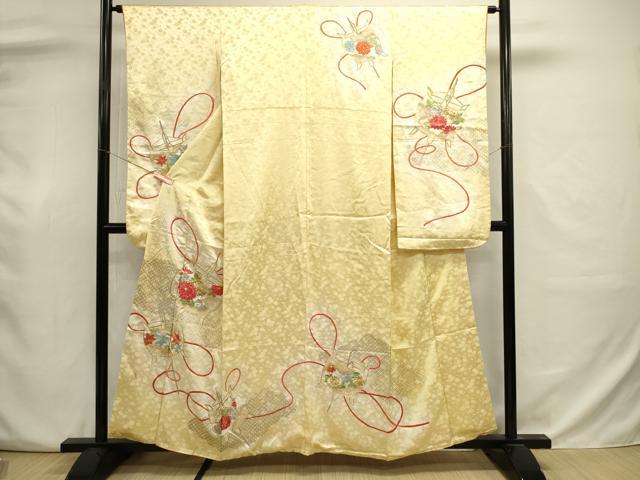 平和屋着物■豪華振袖　駒刺繍　糸巻花文　暈し染め　金彩　正絹　逸品　DABJ9003ya