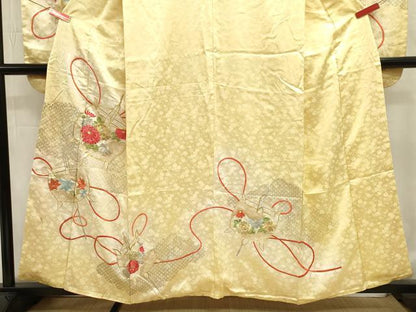平和屋着物■豪華振袖　駒刺繍　糸巻花文　暈し染め　金彩　正絹　逸品　DABJ9003ya