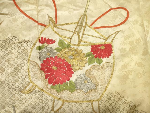 平和屋着物■豪華振袖　駒刺繍　糸巻花文　暈し染め　金彩　正絹　逸品　DABJ9003ya