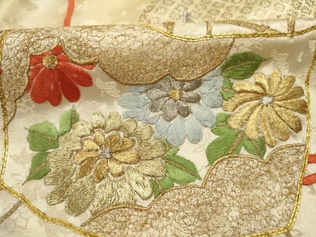 平和屋着物■豪華振袖　駒刺繍　糸巻花文　暈し染め　金彩　正絹　逸品　DABJ9003ya