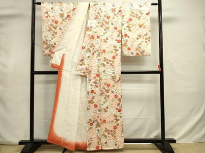 平和屋着物■訪問着　絞り　草花文　正絹　逸品　DABJ9004ya