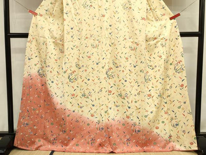 平和屋着物■訪問着　草花文　暈し染め　正絹　逸品　DABJ9006ya