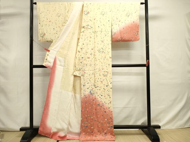 平和屋着物■訪問着　草花文　暈し染め　正絹　逸品　DABJ9006ya