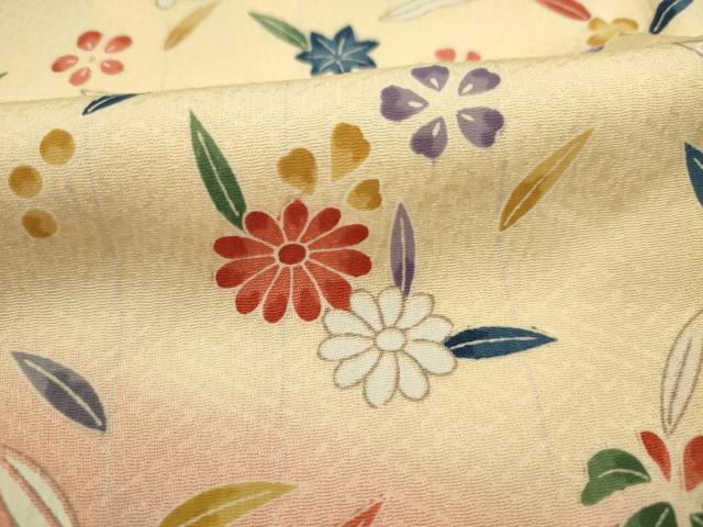 平和屋着物■訪問着　草花文　暈し染め　正絹　逸品　DABJ9006ya