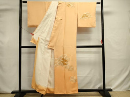 平和屋着物■訪問着　駒刺繍　菊文　暈し染め　金彩　正絹　逸品　未使用　DABJ9008ya