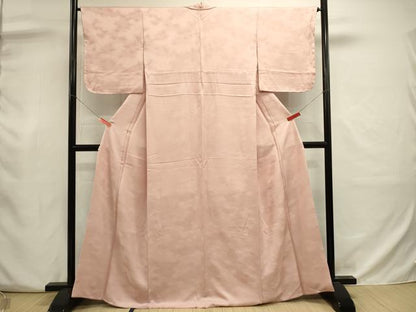 平和屋着物■上質な色無地　霞地紋　虹色　暈し染め　正絹　逸品　DABJ9009ya