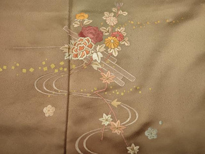 平和屋着物■訪問着　総刺繍　流水花筏文　暈し染め　金彩　正絹　逸品　DABJ9010ya