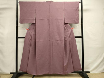 平和屋着物■上質な色無地　舞花地紋　古代紫色　正絹　逸品　DABJ9011ya