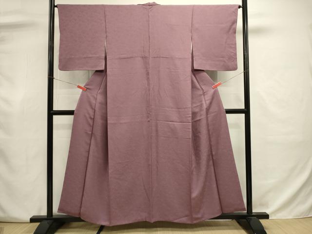 平和屋着物■上質な色無地　舞花地紋　古代紫色　正絹　逸品　DABJ9011ya